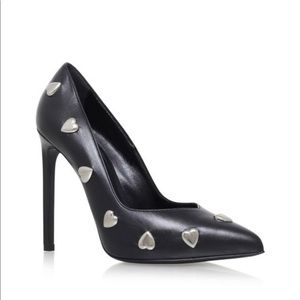 Saint Laurent black heart stud #448399